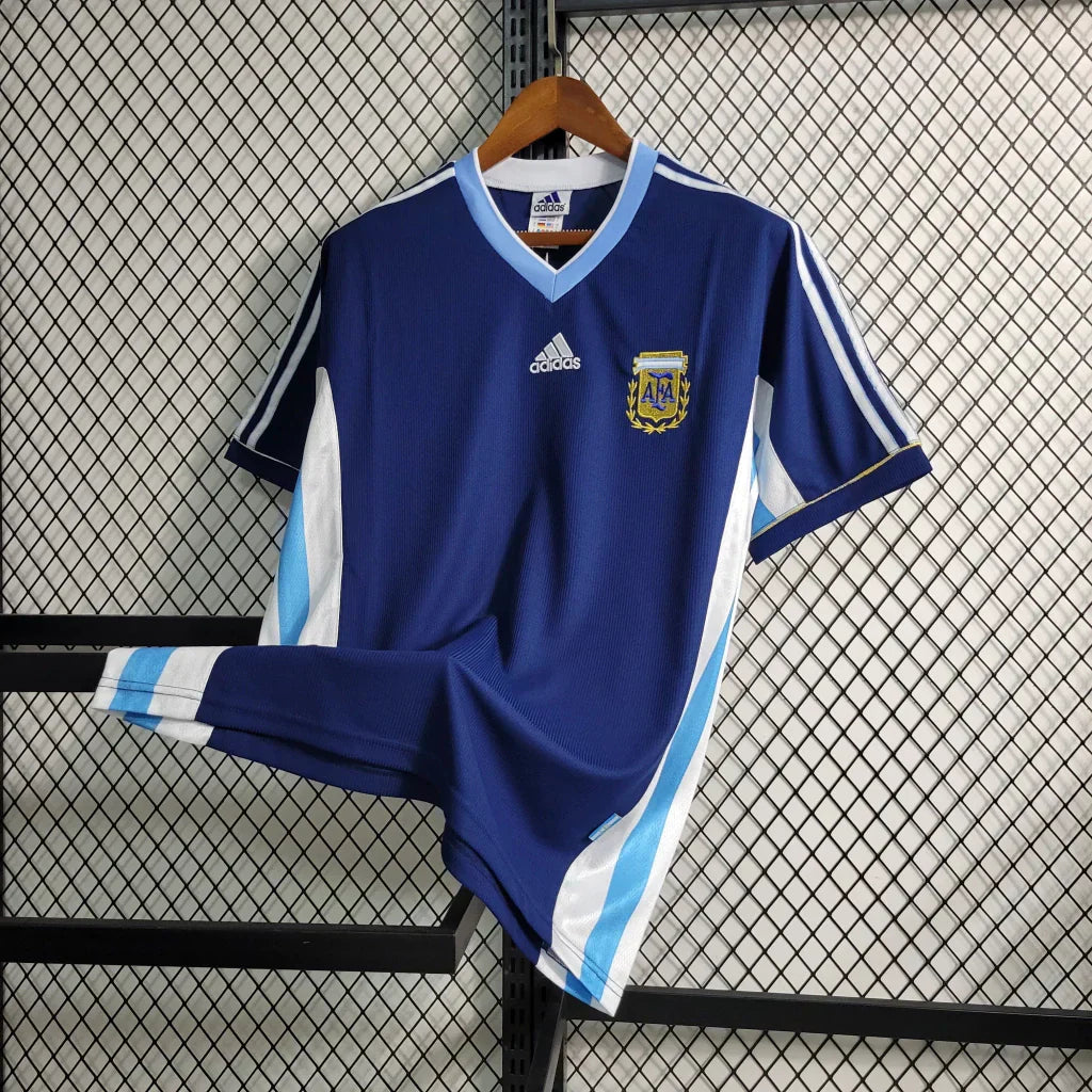 Camisa Retrô Argentina 1998/99 Masculino Azul Marinho e Branco