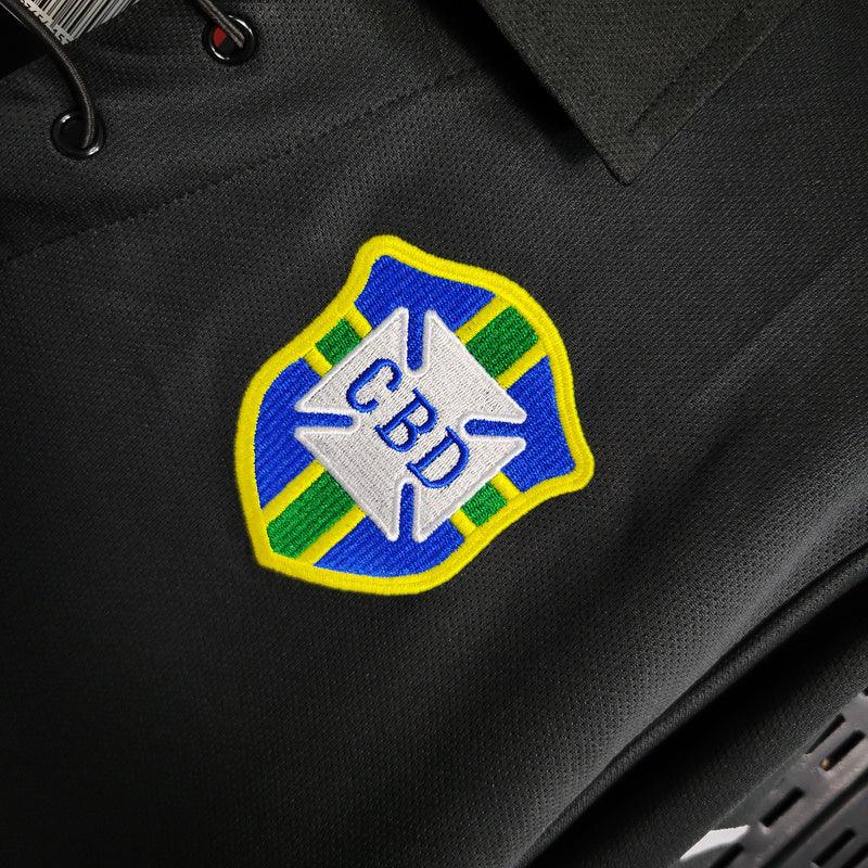 Camisa Brasil 2004/05 (Manga longa) Retrô- Preto