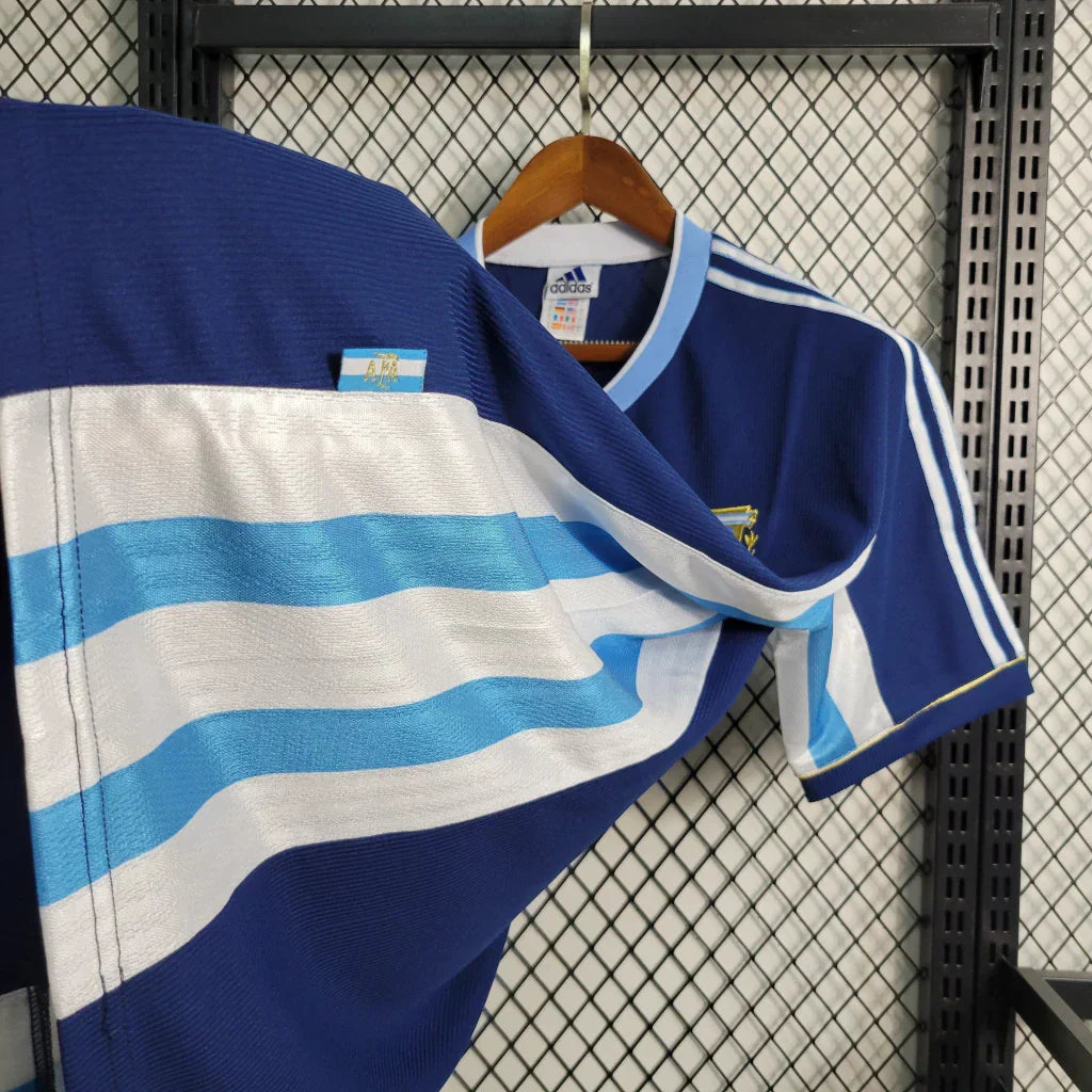 Camisa Retrô Argentina 1998/99 Masculino Azul Marinho e Branco