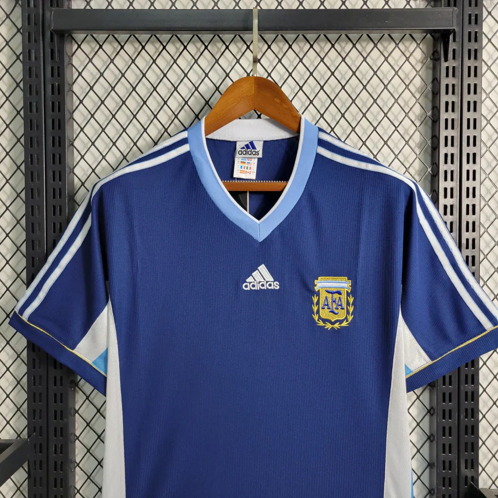 Camisa Retrô Argentina 1998/99 Masculino Azul Marinho e Branco
