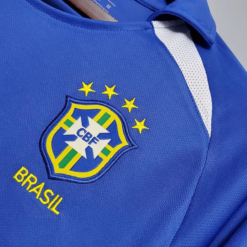 Camisa Retrô Brasil II Away 2002/03 Masculino Azul