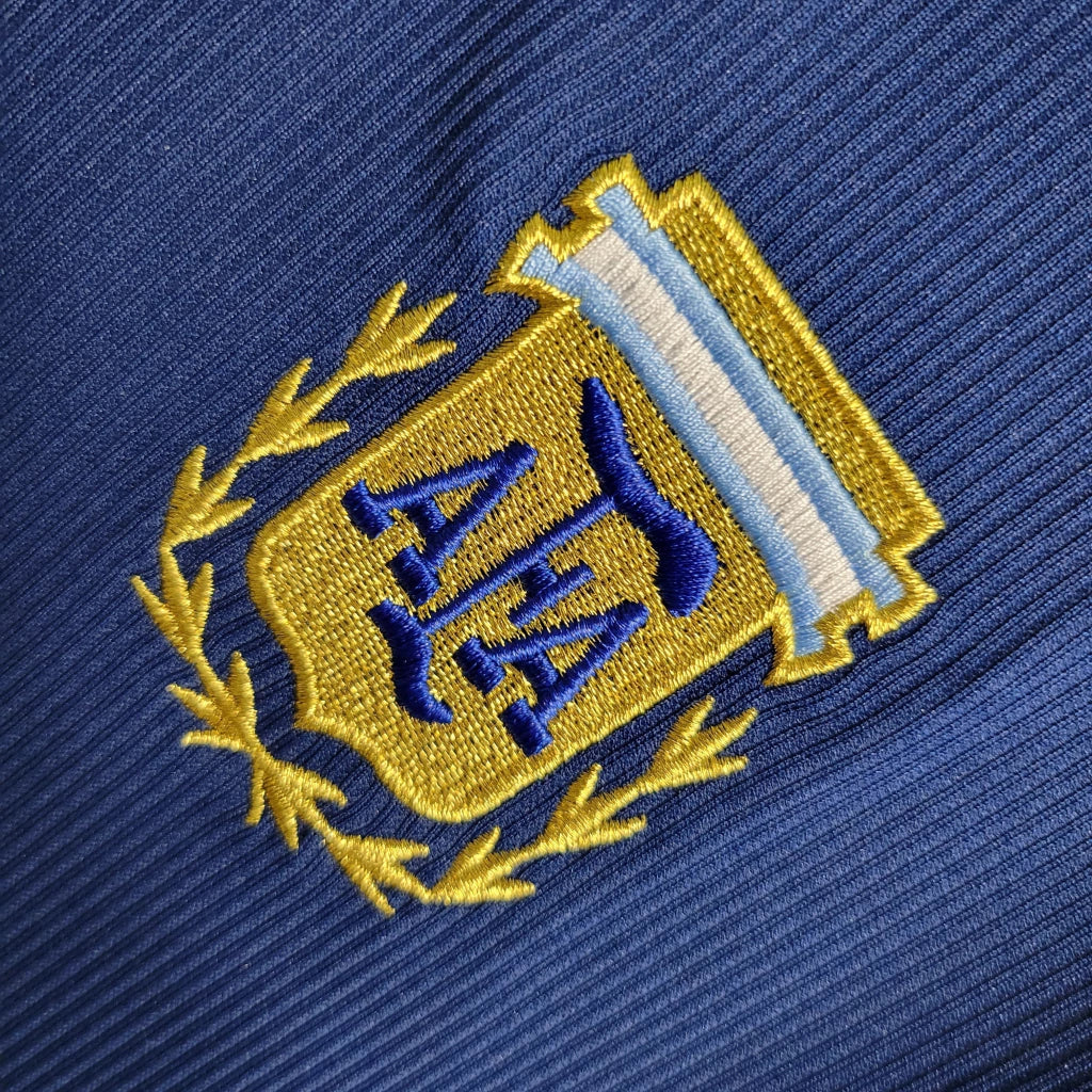 Camisa Retrô Argentina 1998/99 Masculino Azul Marinho e Branco