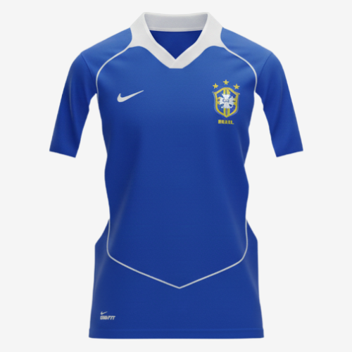Camisa Retrô 2004 Seleção Brasileira II Masculina - Azul