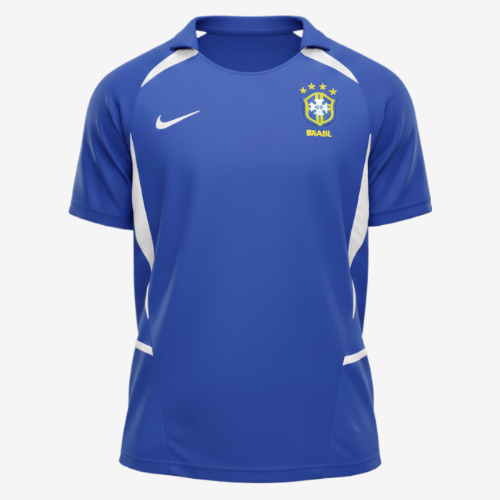 Camisa Retrô 2002 Seleção Brasileira II Masculina - Azul