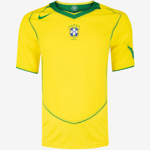 Camisa Retrô 2004 Seleção Brasileira I Masculina - Amarela