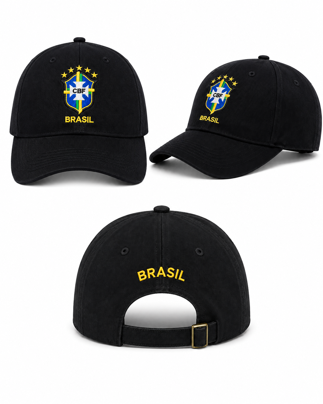 Boné Brasil Copa do Mundo Aba Curva Unissex Ajustável
