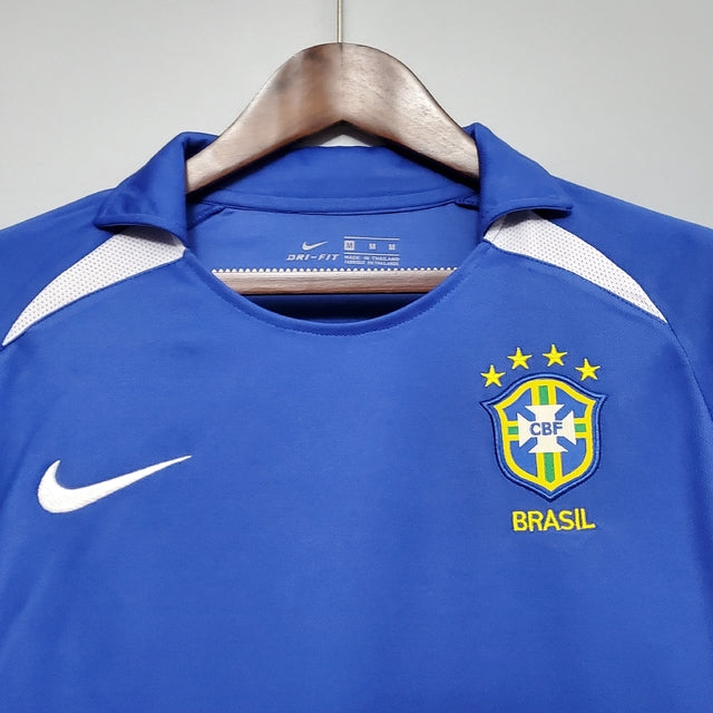 Camisa Retrô 2002 Seleção Brasileira II Masculina - Azul