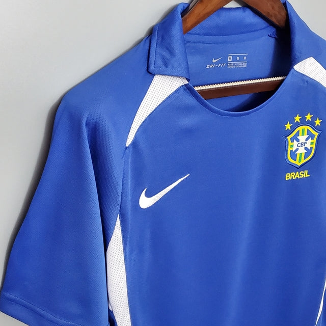 Camisa Retrô 2002 Seleção Brasileira II Masculina - Azul