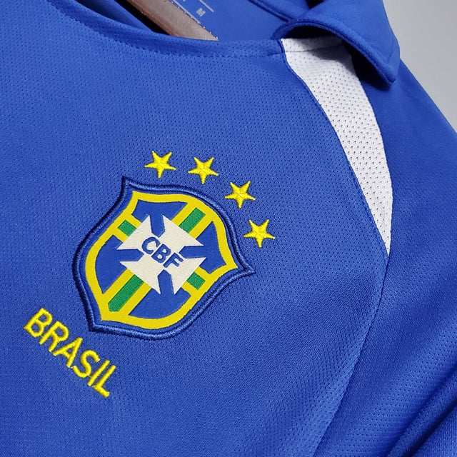 Camisa Retrô 2002 Seleção Brasileira II Masculina - Azul