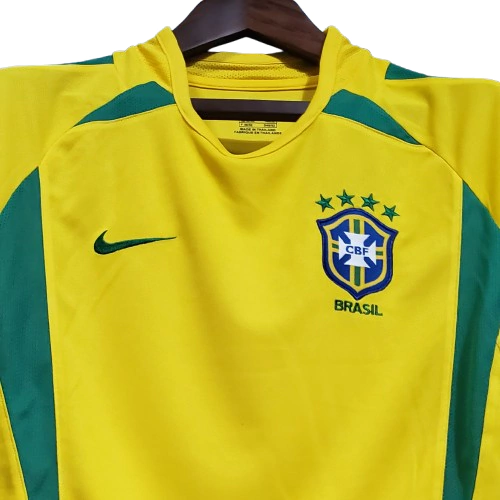Camisa Retrô Seleção Brasileira I Home 2002/03 Masculino Amarelo