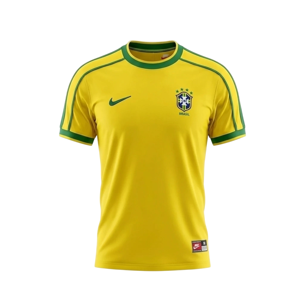Camisa Retrô Seleção Brasileira I Home 1998/99 Masculino Amarelo