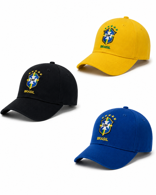 Boné Brasil Copa do Mundo Aba Curva Unissex Ajustável